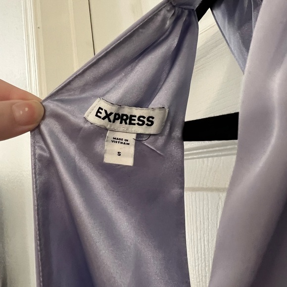 Satin Lavender Haltered Express Dress - Picture 3 of 4
